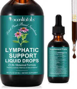 21-in-1 Lymphatic Drainage Drops for Lymph System Support and Immune Health with Turmeric Echinacea Elderberry and Dandelion for Women and Men Natural Lymph Cleanse and Detox Supplement for Body Wellness 2 fl oz Liquid Extract for Daily Defense