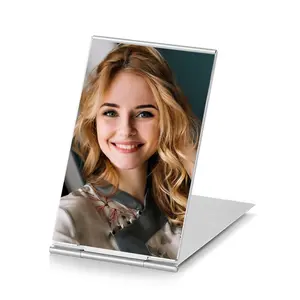 Mirrornova Folding Mirror, Compact Ultra-Slim Small Portable Travel Size Makeup Mirror (Aluminum Shell, 3.3inch)