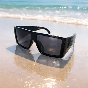 Locs Hardcore Sunglasses 91275-BK - Black Frame, Square Shape, UV Protection, Ideal for Beach and Outdoor Activities