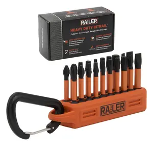 20pc Screwdriver Bit Set - Premium S2 Steel 2" Phillips, Robertson Square, Torx & Flat Head Impact Driver Bit Set With A Storage Bit Holder & Carabiner
