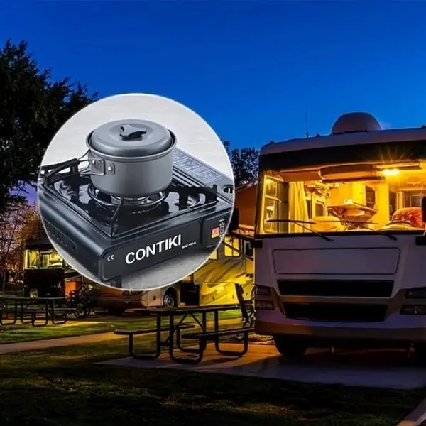 RV Camping Cookware Set, 1-3 Person Portable Outdoor Cooking Set, Foldable Picnic & BBQ Pots and Pans, Camping Kitchen Set