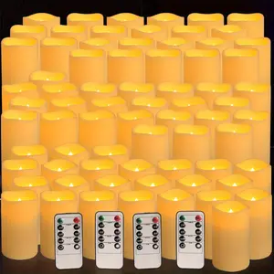 72 Indoor Outdoor Flameless Candle Lights, LED Candles With 4 Remotes And Timers (height 4 "5" 6 "X 2). 2 Inch) For Halloween Wedding Holiday Lights, Home Decorations, Gift-giving, Christmas IP44 Multifunctional