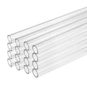 16 Pack PETG Hard Tubing - 14 mm / 0.55 inch Outer Diameter, 10 mm / 0.39 inch Inner Diameter, 450 mm / 17.7 inch Length - Rigid Pipe for PC Water Cooling System, Transparent