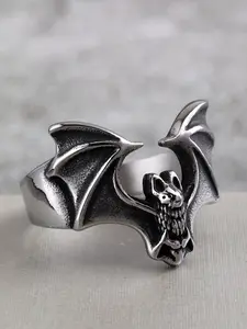 Gothic Bat Ring, Dark Devil Wings Band, Punk Statement Ring, Titanium Steel Bat Design, Gothic, Dark, Steampunk, Vampire Culture