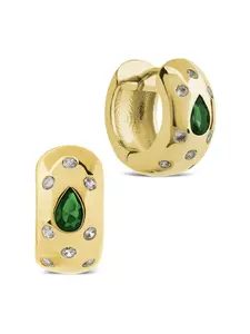 Mixed CZ Chunky Huggie Hoops
