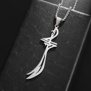 Arabic Imam Ali Zulfiqar Sword Necklace Chain For Men Stainless Steel Muslim Islam Knife Islamic Accessories Jewelry