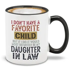 Coffee Mug Gift for Daughters-In-Law Quote Mug, Perfect Birthday Present for Her, Unique Gag Gift Idea, Ceramic Printed Drinkware