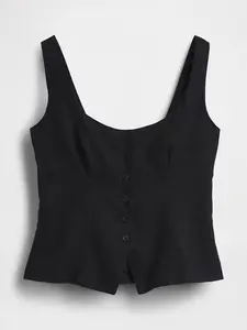 [FLASH SALE] Linen-Blend Corset Vest Top