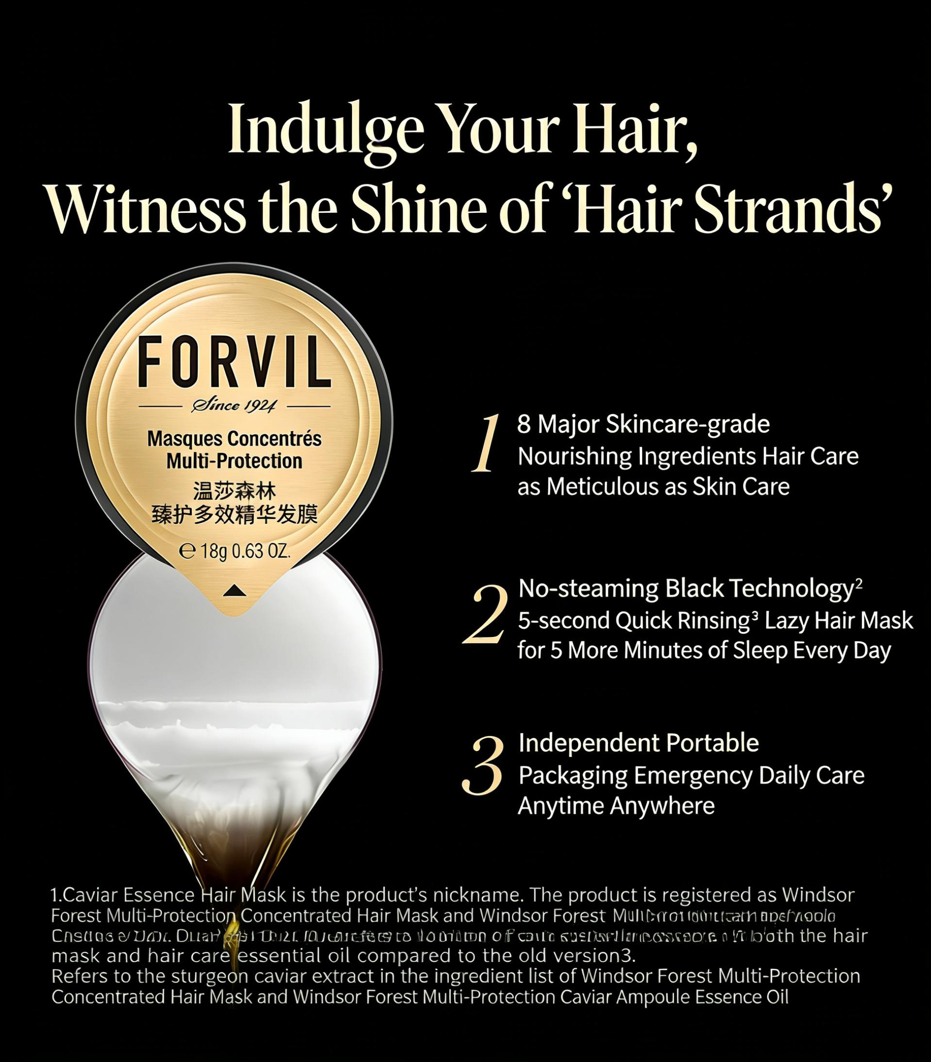 Viral Hack FORVIL High-Concentrate Serum Luxury Hair Mask & Ampoule Combo Fast Repair for Frizy Ends In-Flight Dryness Cure