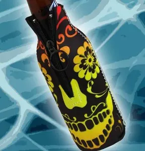 Bottle Cooler - Zipper Style - Pretty Skull