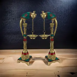 Timeless Brass Parrot Hanging Diya | Sacred Oil Lamp for Home, Temple, Diwali, Housewarming | Heartfelt Blessings & Decor