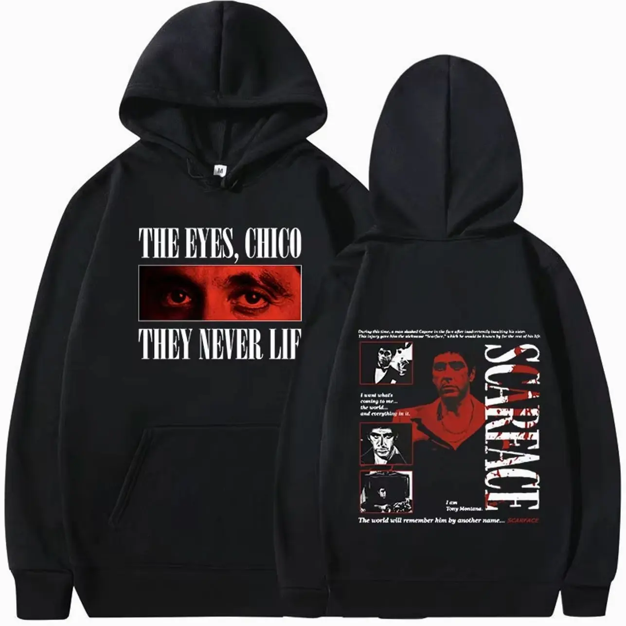 Classic Gangsters Movie Scarface Hoodies Tony Montana Al Pacino Hooded Sweatshirts Men Women Vintage Gothic  d Pullovers 4