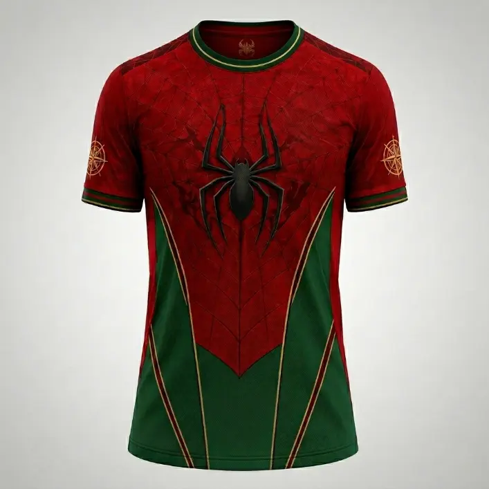 Spider-Man Inspired Football Jersey, Web Pattern Soccer Shirt, Superhero Sports Jersey