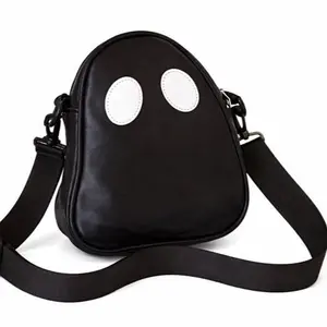Ghost Purse - Black Crossbody Bag with White Eye Design, Adjustable Strap, and Secure Closure