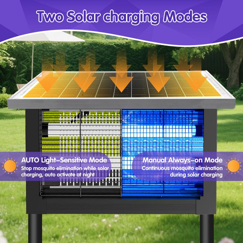 Solar Bug Mosquito Zapper Outdoor, IPX5 Waterproof Ground Insertion Multifunction Type UV Mosquito Killer Electronic Lamp , Modern Household Appliances for Garden, Backyard, Farm Solar Bug Mosquito Zapper Outdoor, IPX5 Waterproof Ground Insertion Multifunction Type UV Mosquito Killer Electronic Lamp , Modern Household Appliances for Garden, Backyard, Farm
