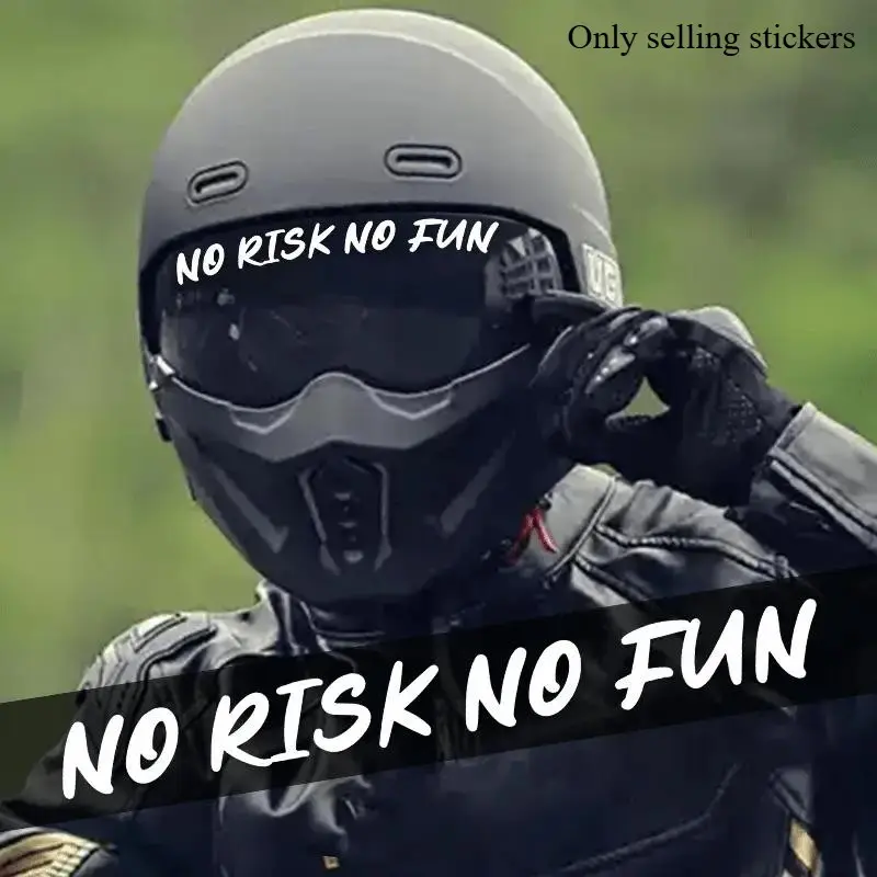 1PC NO RISK NO FUN Logo Decor Sticker, Motorcycle Helmet Stickers, For Motorcycle Helmets, Backpacks, Daily Items Adventure Slogan Decor With Motorcycle/Adventure Enthusiast Vibe Enhance Adventure Style