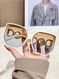 Women's Fashion Simple Designer Sunglasses, Trendy Square Sunglasses, Large Square Frame Eyeglasses, Non-Prescription Daily Wear, Holiday Gift Optical Glass