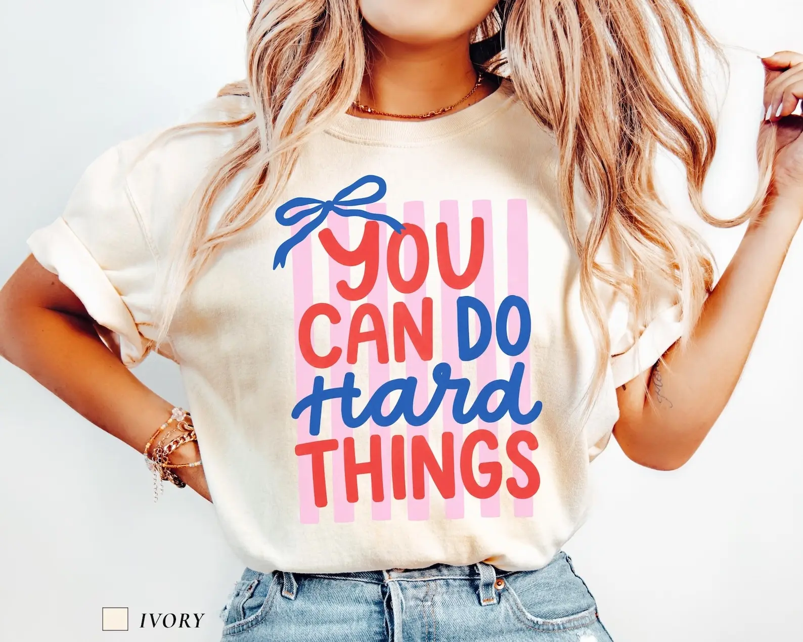Comfort Colors You Can Do Hard Things Shirt, Coquette Motivational Teacher Shirt, Mental Health Tee, School Counselor Gift, Therapist Shirt