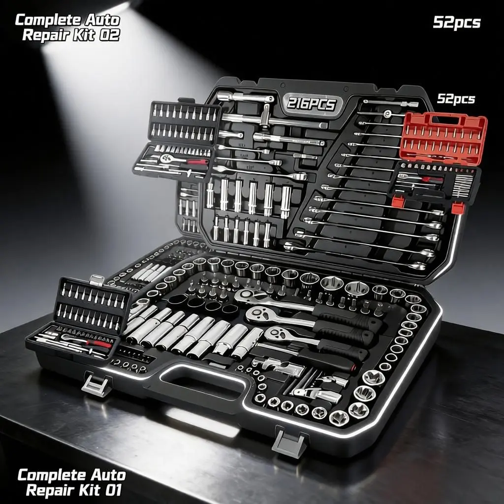 ‌45/52/216Pcs Professional Tool Set‌ – Multi-Functional Toolbox with Portable Design, for Home & Car Repair, Ideal for Enthusiasts & Professionals, Gift for Friends, Local Shipping