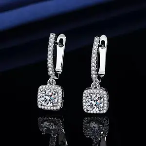 Cubic Zirconia Drop Earrings for Women, Multiple Color Options, Silver Needle, Elegant Wedding and Party Jewelry