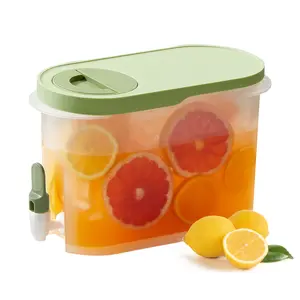 Cold Kettle with Faucet in Refrigerator, Drink Dispenser for Fridge, Plastic Water Jugs Fruit Teapot Lemonade Bucket Drink Container for Fridge, 3.9L/1 Gallon…