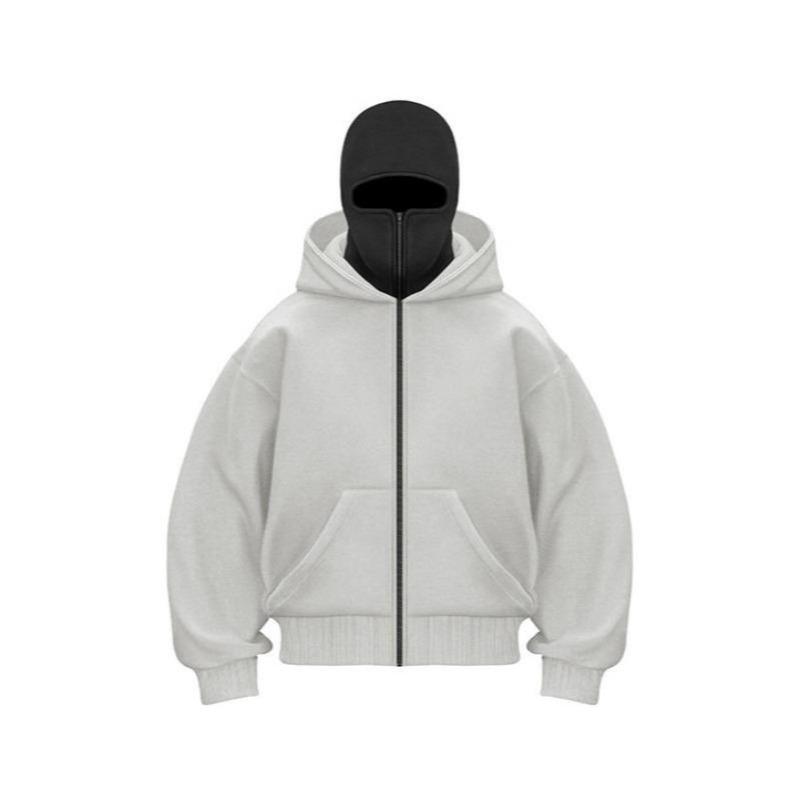 Balaclava Hoodie With Built-In Zip - Men's Athletic Autumn Winter Sweatshirt