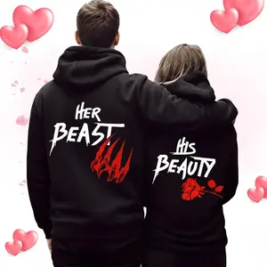 Her Beast His Beauty Couple Hoodie, Matching Outfits For Couples, Valentine Day Gifts, Couple Gifts, Anniversary Shirts, Trending Couple