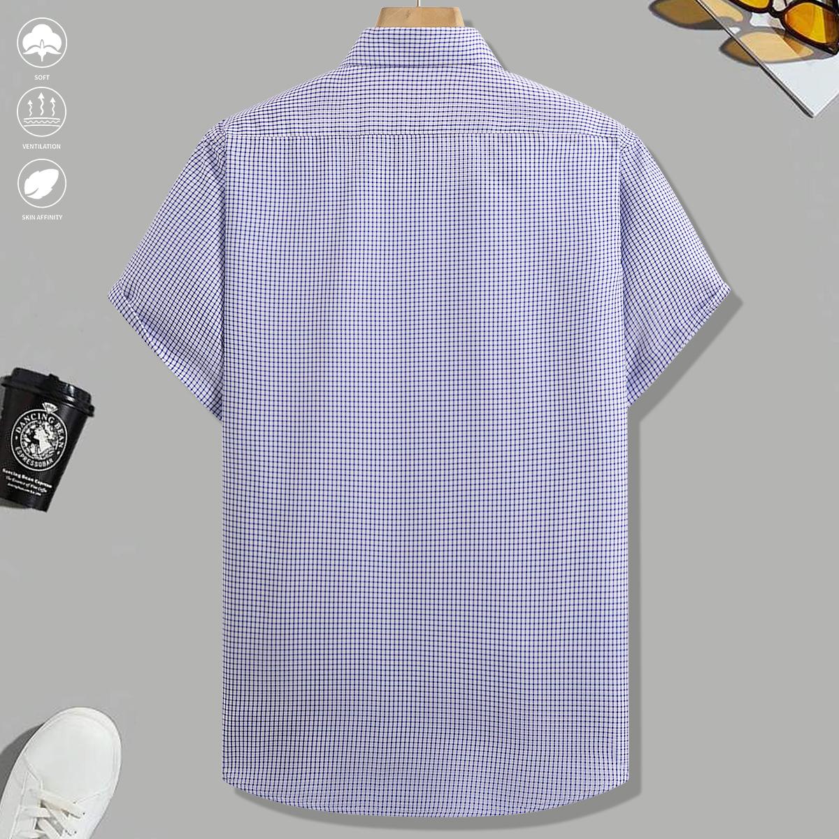 2-piece set, summer short-sleeve shirts, lightweight breathable plaid shirts, suitable for beach vacations, pool parties, and casual wear, plaid shirts, men's shirts, men's short-sleeve tops