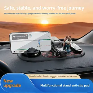 Car Phone Holder Multi-Functional Anti-Slip Mat Navigation Stand Temporary Parking Number Plate Center Console Storage Pad Car Phone Mount Cell Phone Car Mount