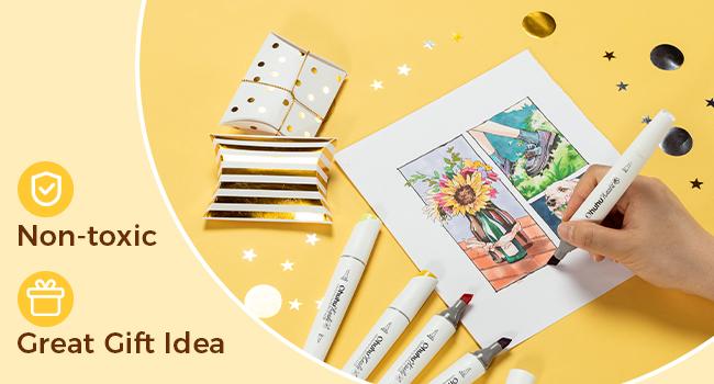 Ohuhu Alcohol Markers Double Tipped: Slim Broad & Fine - 24/60/108 Colors - Art Marker for Artists Adult Coloring Drawing Landscape Sketch - Kaala Series of Ohuhuart Ohuhu Alcohol Markers Double Tipped: Slim Broad & Fine - 24/60/108 Colors - Art Marker for Artists Adult Coloring Drawing Landscape Sketch - Kaala Series of Ohuhuart