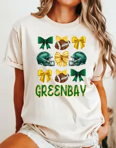 Women’s Packers Game Day Bow T-Shirt – Coquette Football Tee