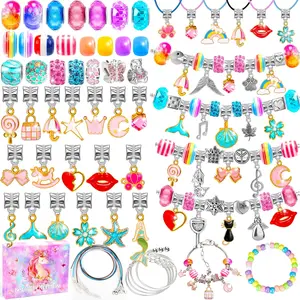 TIME 130 Pcs Charm Bracelet Making Kit, Jewelry Toy for Girl Age 8-12 Beads Craft Set for 5 6 7 8 9 10 11 12 Year Old Teenage Birthday Gift
