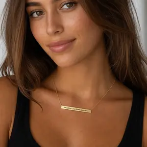 Engraved "I Fucking Love Roller Coasters" Horizontal Bar Necklace - Fashion Costume Chain Jewelry Necklaces for Hockey Enthusiasts