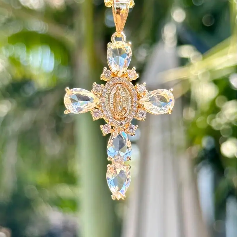 Virgen Mary Cross Necklace