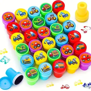 10/20 Pcs car-themed stamps, including garbage truck stamps, construction vehicle self-inking stamps, and dump truck plastic stamps, suitable for teachers to use