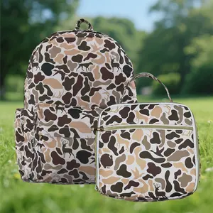 Hunting Life Style Camouflage Mallard Duck Backpack Bag Kids Back to School Books Camo Bag and Lunch Box