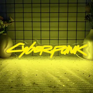 Cyberpunk Neon Sign Game Led Sign for Wall Decor Shooting Games Neon Light for Gaming Room Man Cave Bedroom Decoration Afterlif neon light sign for Teen Boys