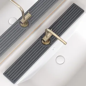 Fast Drying Diatomite Stone Faucet Mat Water Absorbing Splash Guard Drying Tray for Kitchen Sink and Bathroom Counter