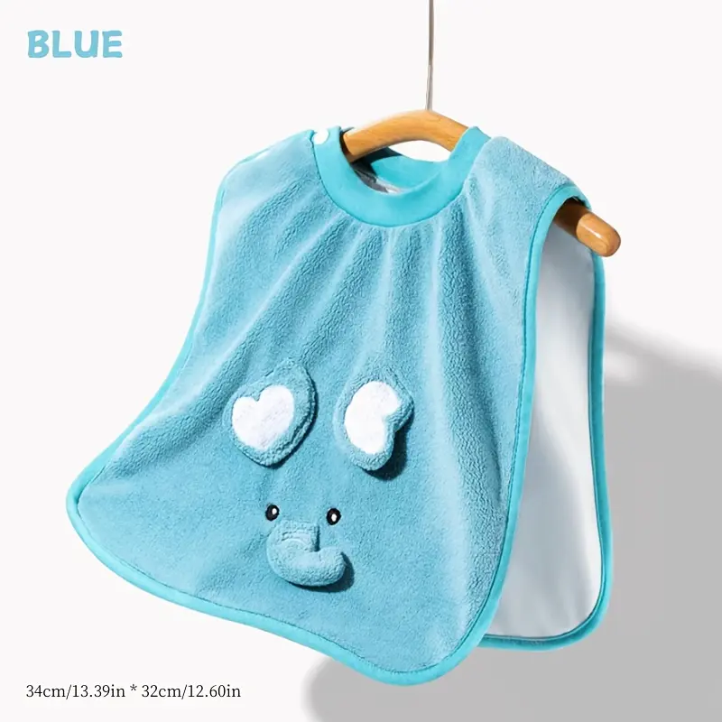 1pc Reversible Coral Velvet Baby Bib with 3D Cartoon Design - Dual ...