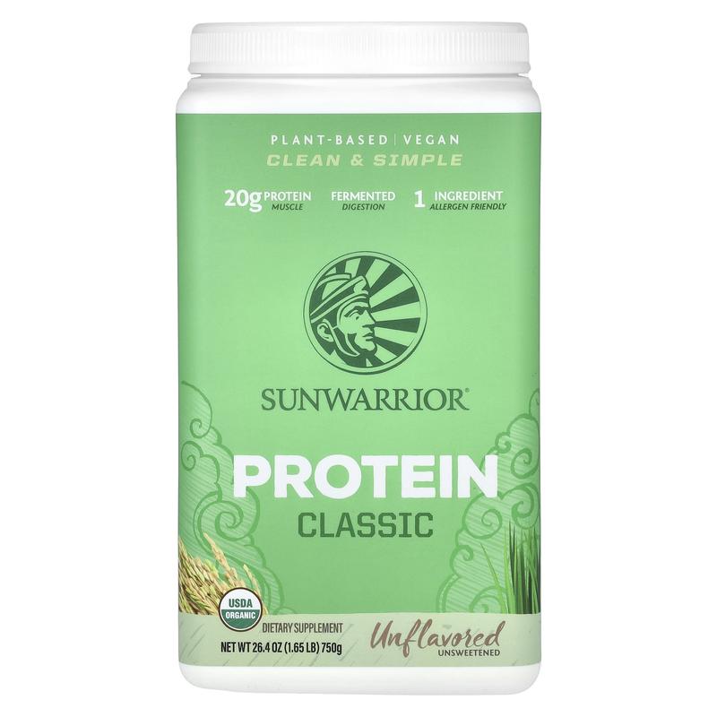 Sunwarrior Classic Protein, Unflavored , 1.65 lb (750 g)