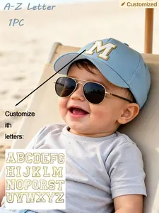 1PC Customizable 26 Letter Kids Baseball Cap, Summer Sun Protection Hat, Fashion Casual Duckbill Hat, Boys Girls, Durable Comfortable, 0-3 Years