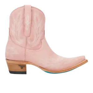 Lane Womens Lexington Embroidered Snip Toe Bootie Casual Boots Ankle Low Heel 1-2" - Pink