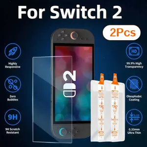 Switch2 Screen Protector Film Set, High-Alloy Material, 9h Hardness, Dust-Free Installation, Easy-To-Apply Design