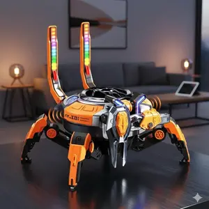 LED Mechanical Crab Bluetooth Speaker: Colorful Lights, 10W Deep Bass, 8-Hour Playtime. Portable Wireless Speaker for Home & Outdoor Parties, TWS Pairing, Stereo Sound. Perfect Gift for Music Lovers.