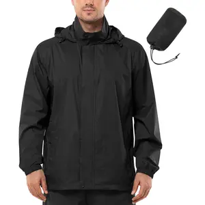 Outdoor Ventures Mens Rain Jackets Waterproof Packable Casual Lightweight Rain Rain coat windbreaker with Hood for Golf Travel