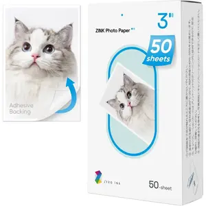Zink Photo Paper 2x3" 50 Sheets, Premium Photo Printer Paper w/Adhesive Back, Waterproof, Smudge Proof, Tear Proof, Instant Photo Paper