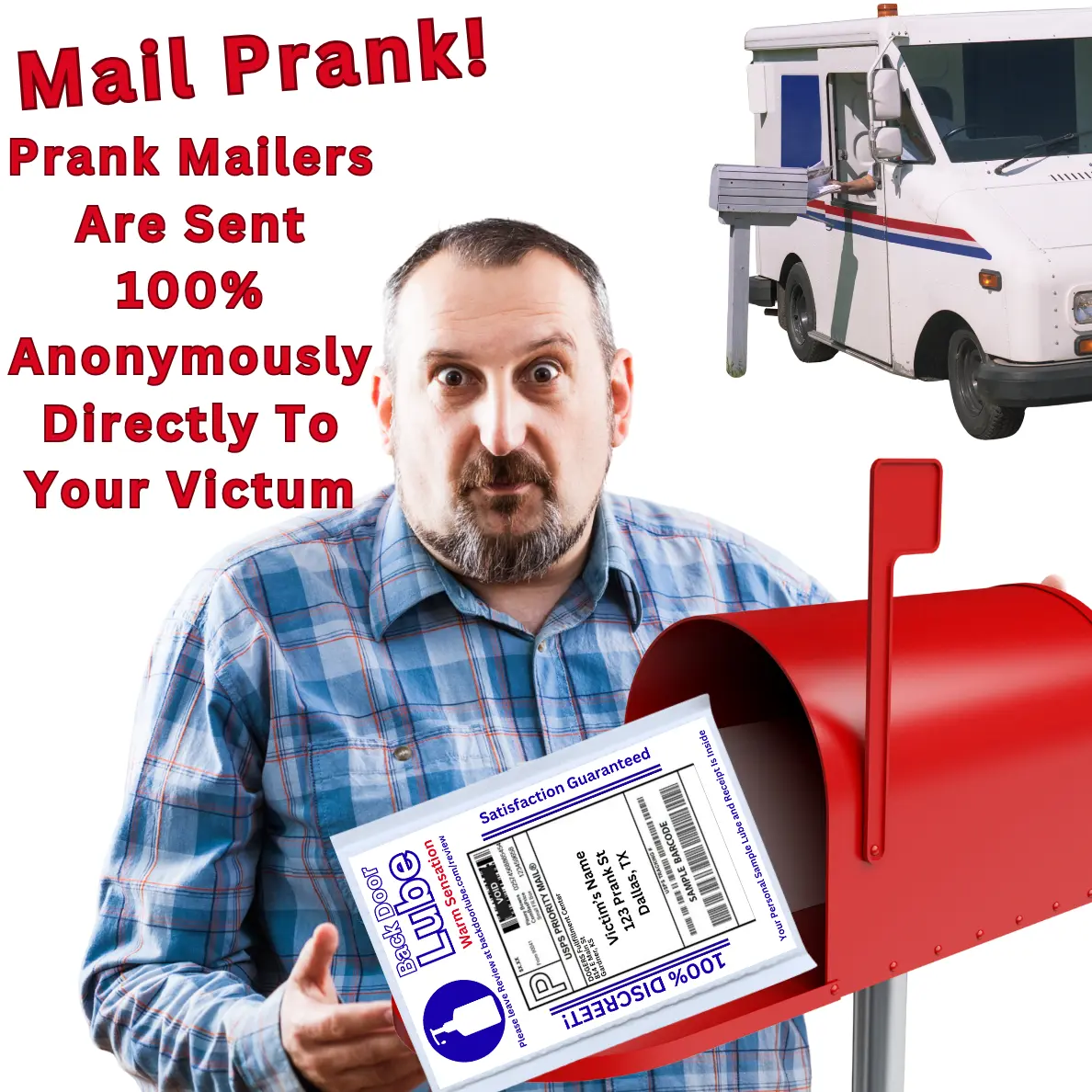 Get Off the Internet ポストカード Marcus Kraft Anonymous Mail Prank: Back Door Lube - Hilarious Prank Mailed