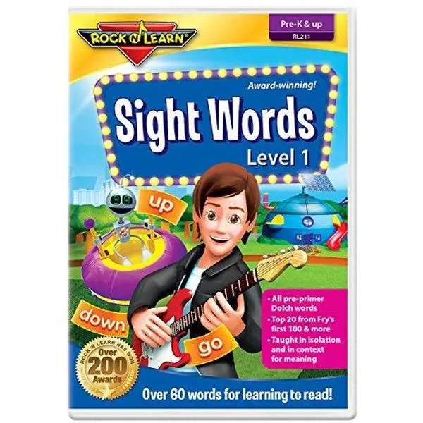 USED Book - Sight Words Level 1 DVD by Rock 'N Learn: 60+ words includes all pre-primer Dolch words and many Fry words (DVD) - english
