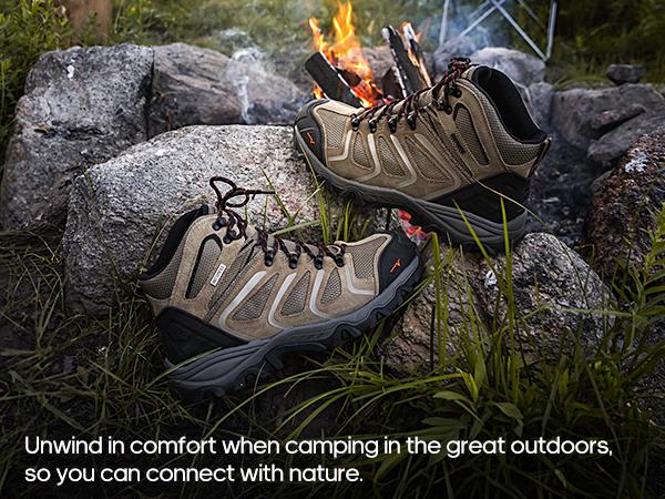 NORTIV 8 Men's Ankle High Waterproof Hiking Boots Outdoor Lightweight Shoes Trekking Trails Armadillo