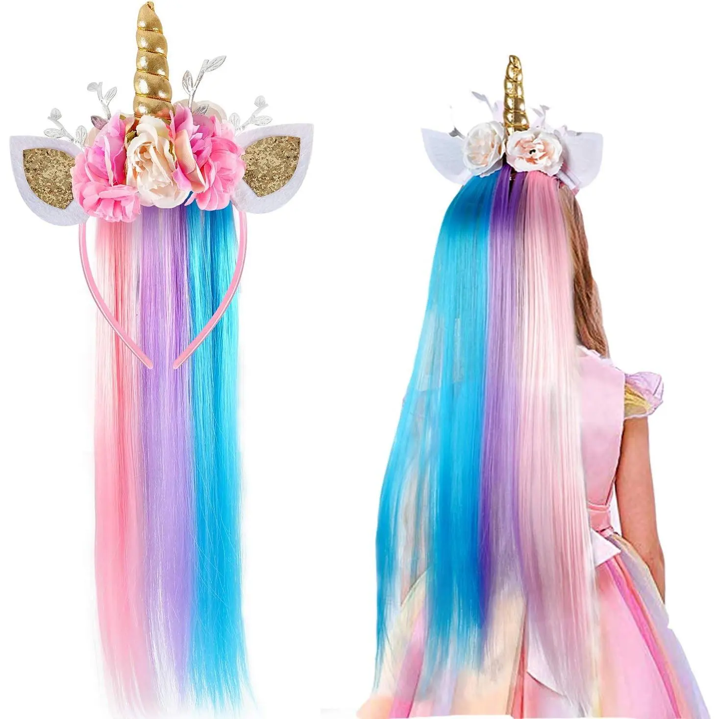 X-HDW25   Unicorn Headband for Girls Birthday Unicorn Costume Halloween Party Favors Supplies Unicorn Gifts for Kids